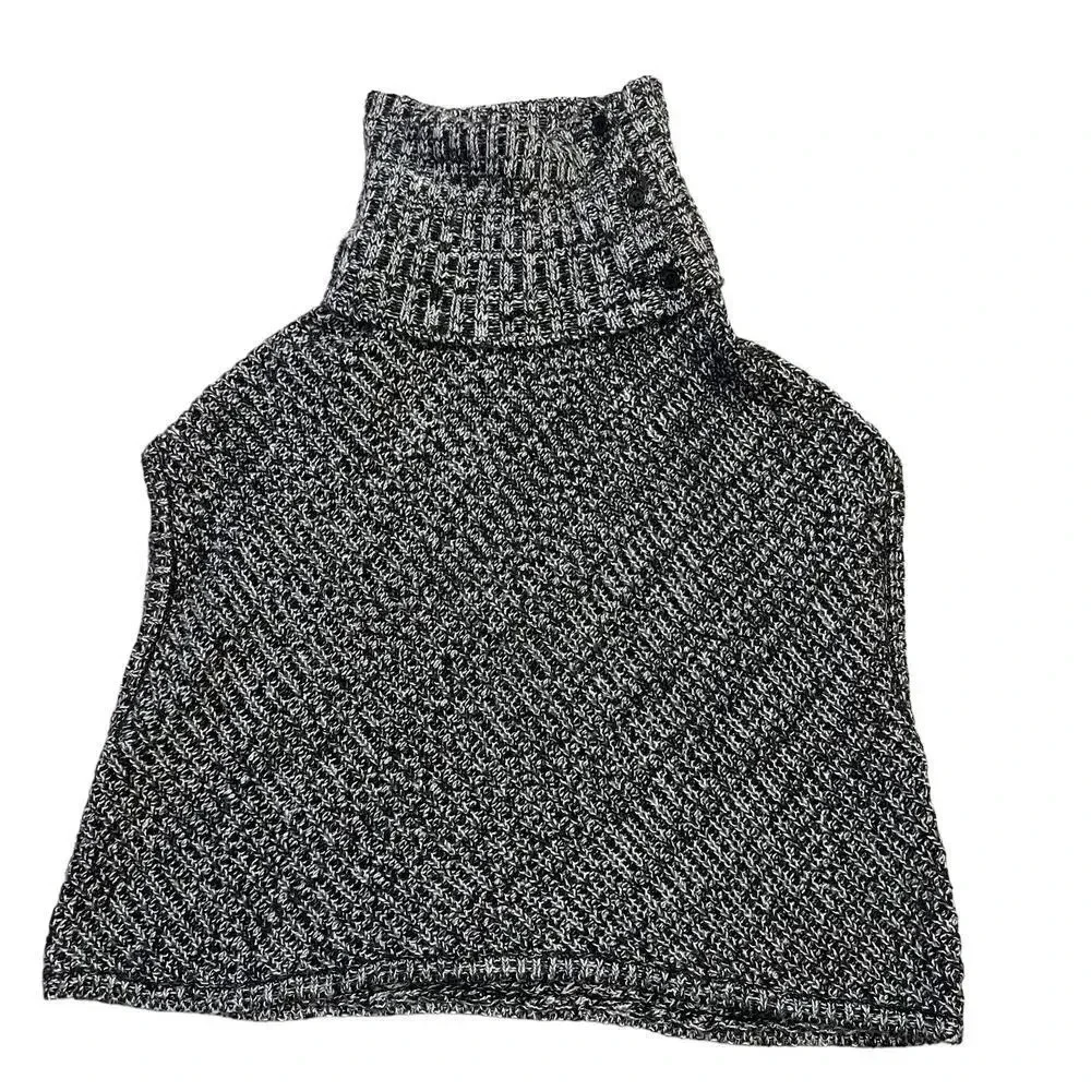 Banana‎ Republic Factory Women's Small Gray Wool Blend Cowl Neck Poncho Sweater